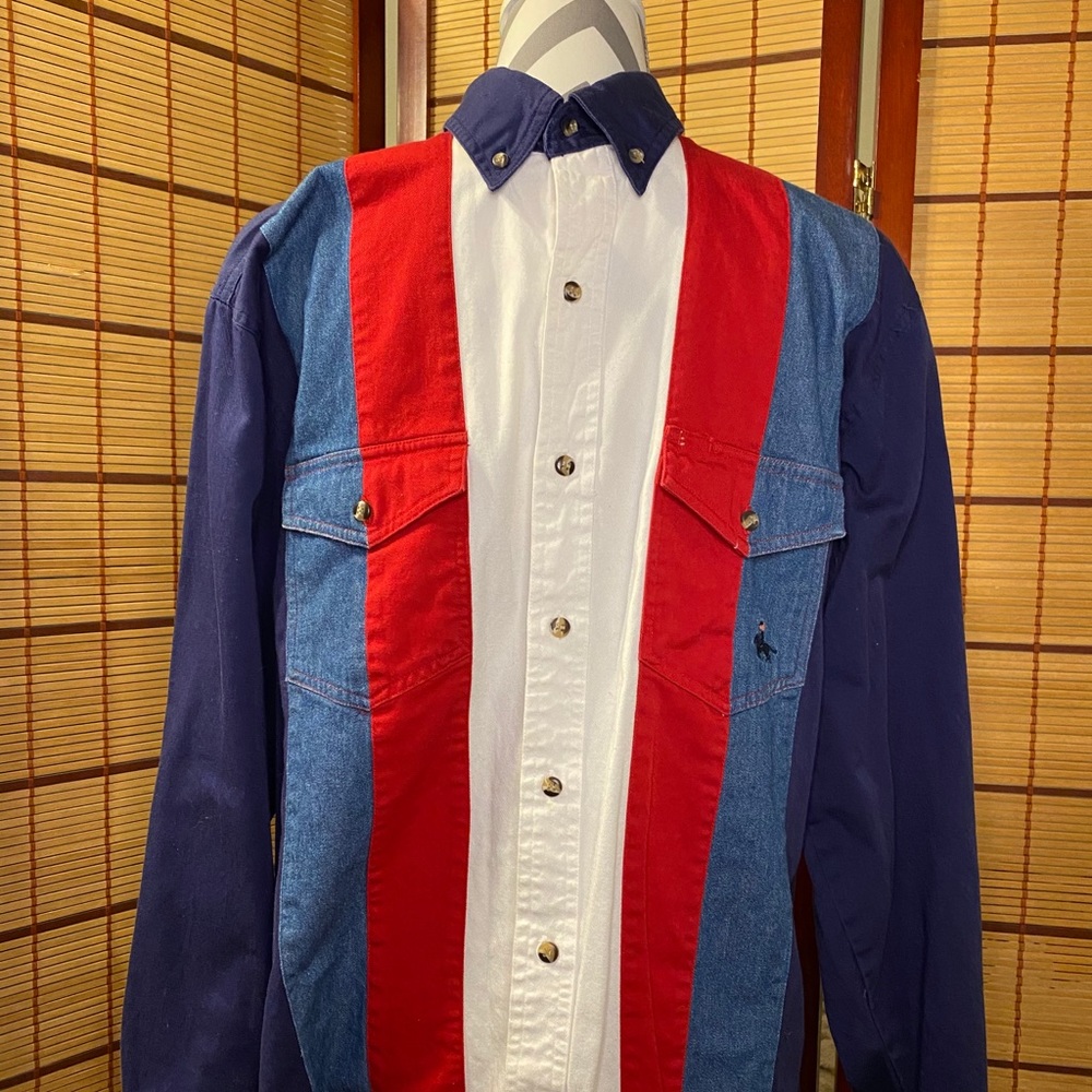 Vintage, Patriotic, US Western Button Up Shirt